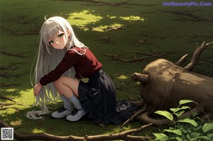 A girl sitting on a couch in a room.