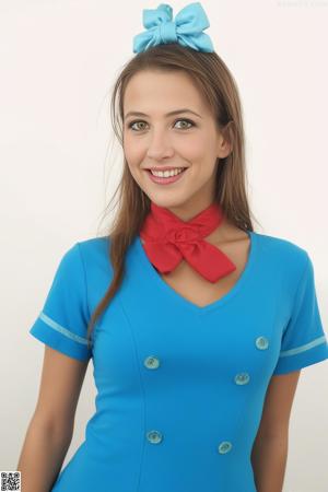 A woman in a black suit posing for a picture.